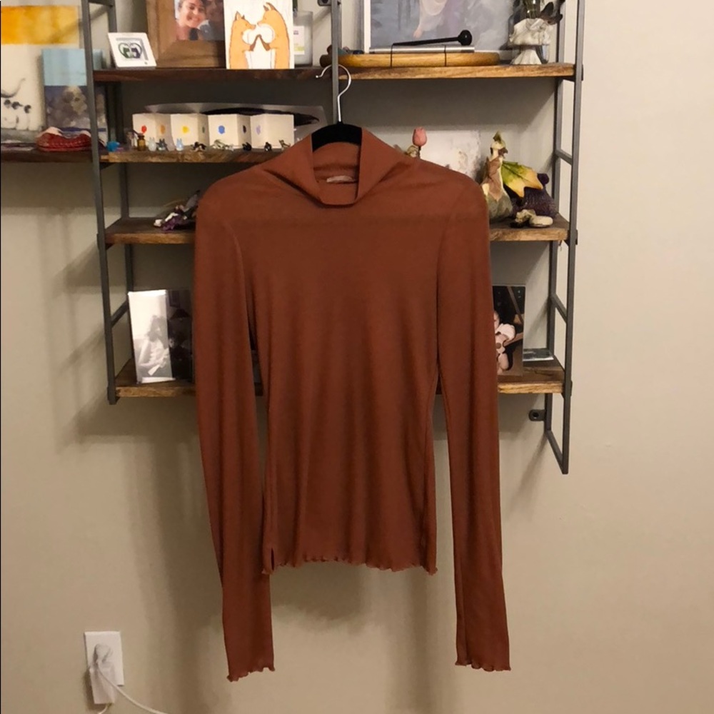 Free People Long Sleeve Mock Neck Tee